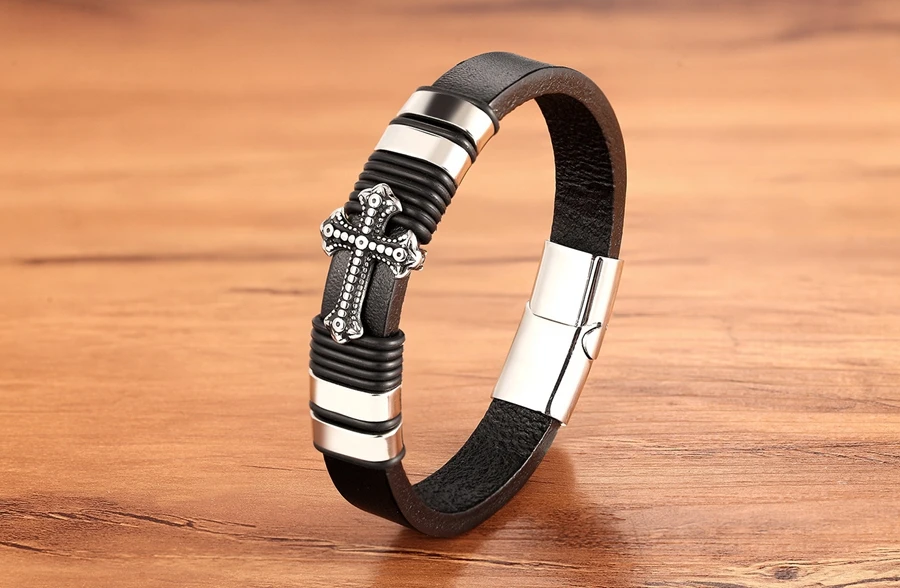 TYO Stainless Steel Men Women Spain Germany France Italy Argentina National Flag PU Leather Bracelets Handmade Jewelry