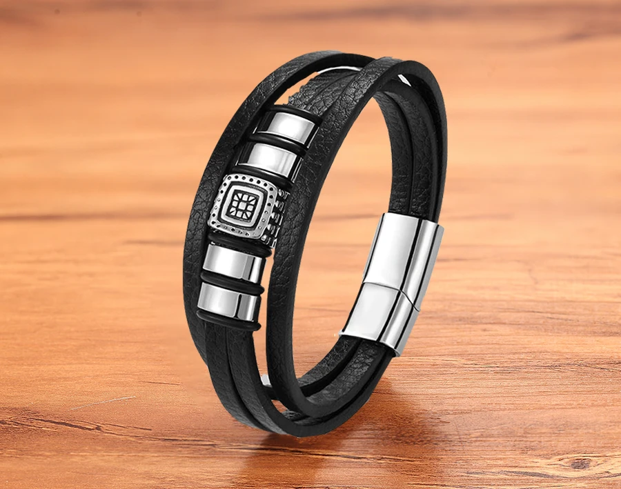 TYO Stainless Steel Men Women Spain Germany France Italy Argentina National Flag PU Leather Bracelets Handmade Jewelry