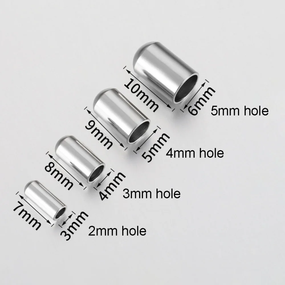 20pcs Gold Color Stainless Steel End Caps Crimp Clasps Cord Tip for Laces Leather Cord for Jewelry Making DIY Findings Supplies