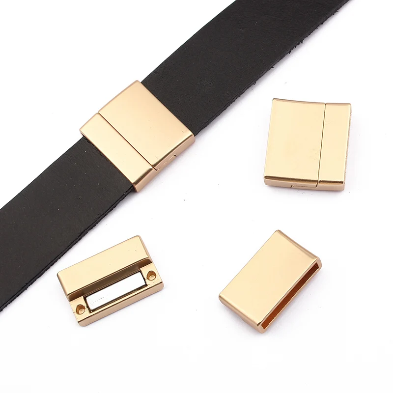 3Sets Alloy Flat Strong Magnetic Clasp Connectors Fitting 15/20/25/30mm Flat Leather Cord For DIY Bracelets Jewelry Making