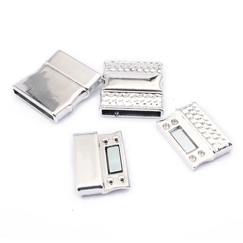 3Sets Alloy Flat Strong Magnetic Clasp Connectors Fitting 15/20/25/30mm Flat Leather Cord For DIY Bracelets Jewelry Making