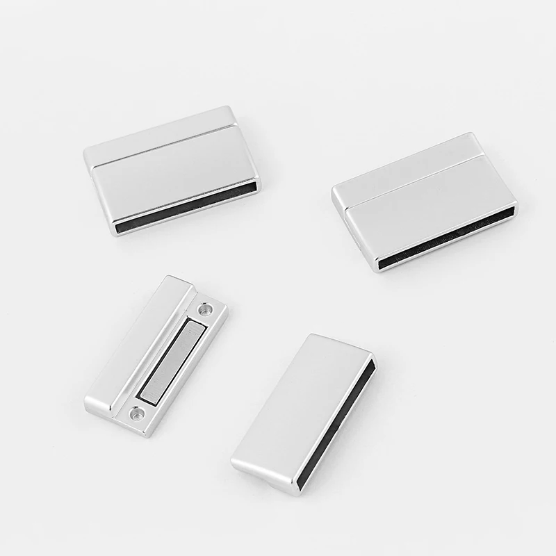 3Sets Alloy Flat Strong Magnetic Clasp Connectors Fitting 15/20/25/30mm Flat Leather Cord For DIY Bracelets Jewelry Making
