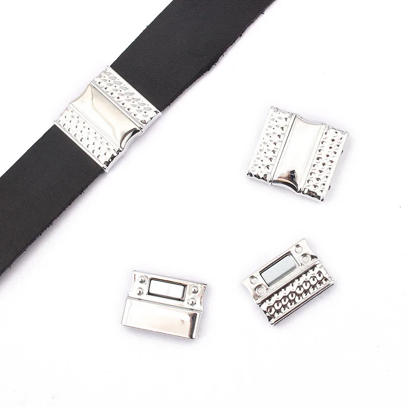 3Sets Alloy Flat Strong Magnetic Clasp Connectors Fitting 15/20/25/30mm Flat Leather Cord For DIY Bracelets Jewelry Making