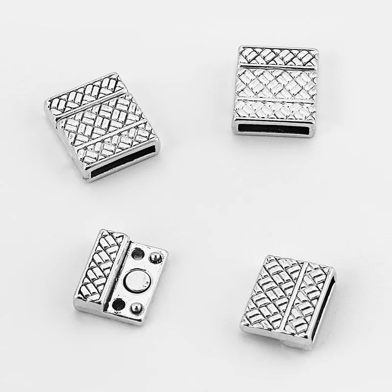 3Sets Alloy Flat Strong Magnetic Clasp Connectors Fitting 15/20/25/30mm Flat Leather Cord For DIY Bracelets Jewelry Making