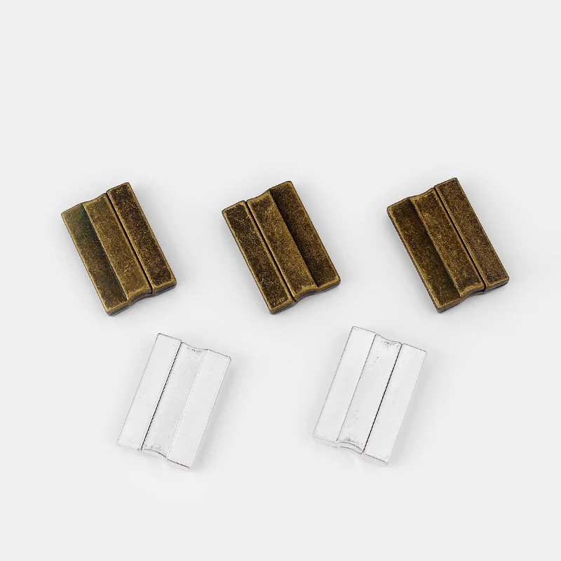 3Sets Alloy Flat Strong Magnetic Clasp Connectors Fitting 15/20/25/30mm Flat Leather Cord For DIY Bracelets Jewelry Making