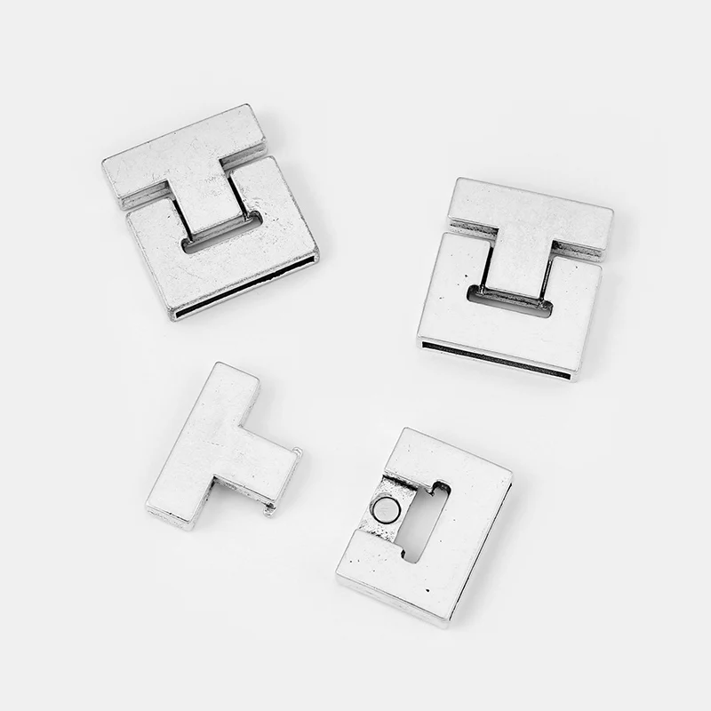 3Sets Alloy Flat Strong Magnetic Clasp Connectors Fitting 15/20/25/30mm Flat Leather Cord For DIY Bracelets Jewelry Making
