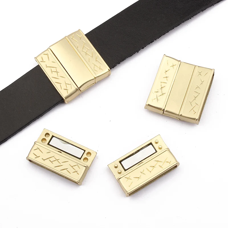 3Sets Alloy Flat Strong Magnetic Clasp Connectors Fitting 15/20/25/30mm Flat Leather Cord For DIY Bracelets Jewelry Making