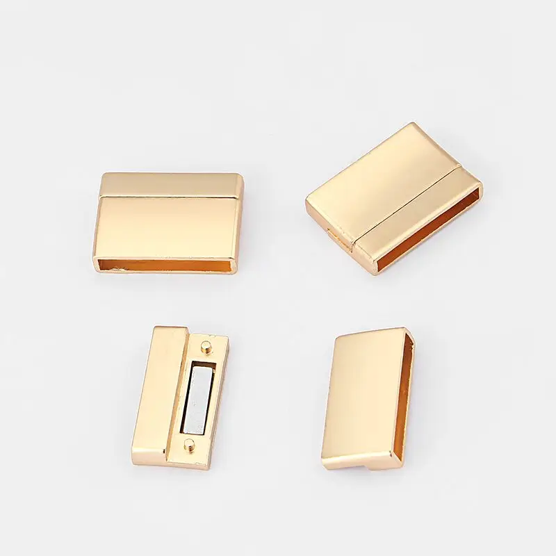 3Sets Alloy Flat Strong Magnetic Clasp Connectors Fitting 15/20/25/30mm Flat Leather Cord For DIY Bracelets Jewelry Making