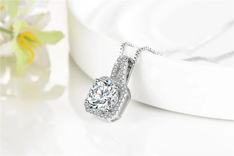 CC Necklaces Pendants For Women Cubic Zirconia Yellow Square Stone White Gold Plated Wedding Engagement Jewelry CCN501