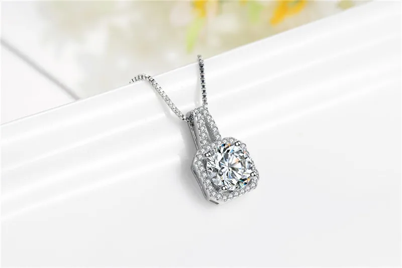 CC Necklaces Pendants For Women Cubic Zirconia Yellow Square Stone White Gold Plated Wedding Engagement Jewelry CCN501