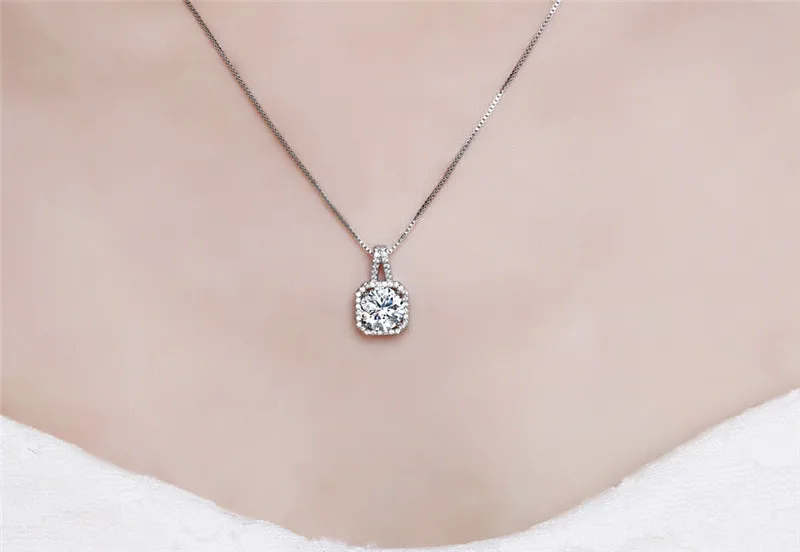 CC Necklaces Pendants For Women Cubic Zirconia Yellow Square Stone White Gold Plated Wedding Engagement Jewelry CCN501
