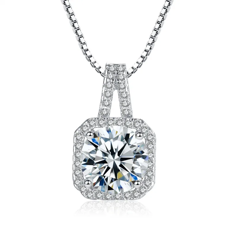 CC Necklaces Pendants For Women Cubic Zirconia Yellow Square Stone White Gold Plated Wedding Engagement Jewelry CCN501