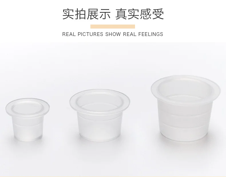 100pc S/M/L Plastic Disposable Microblading Tattoo Ink Cups Permanent Makeup Pigment Clear Holder Container Cap Tattoo Accessory