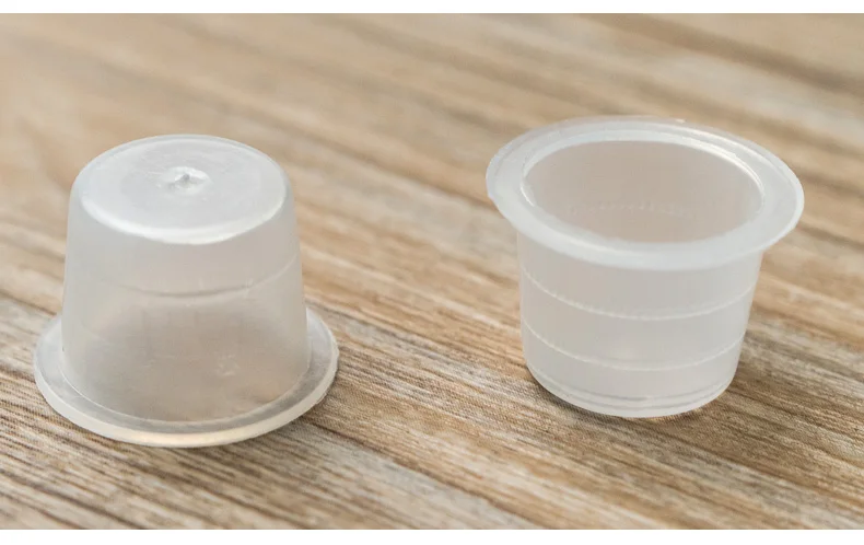 100pc S/M/L Plastic Disposable Microblading Tattoo Ink Cups Permanent Makeup Pigment Clear Holder Container Cap Tattoo Accessory