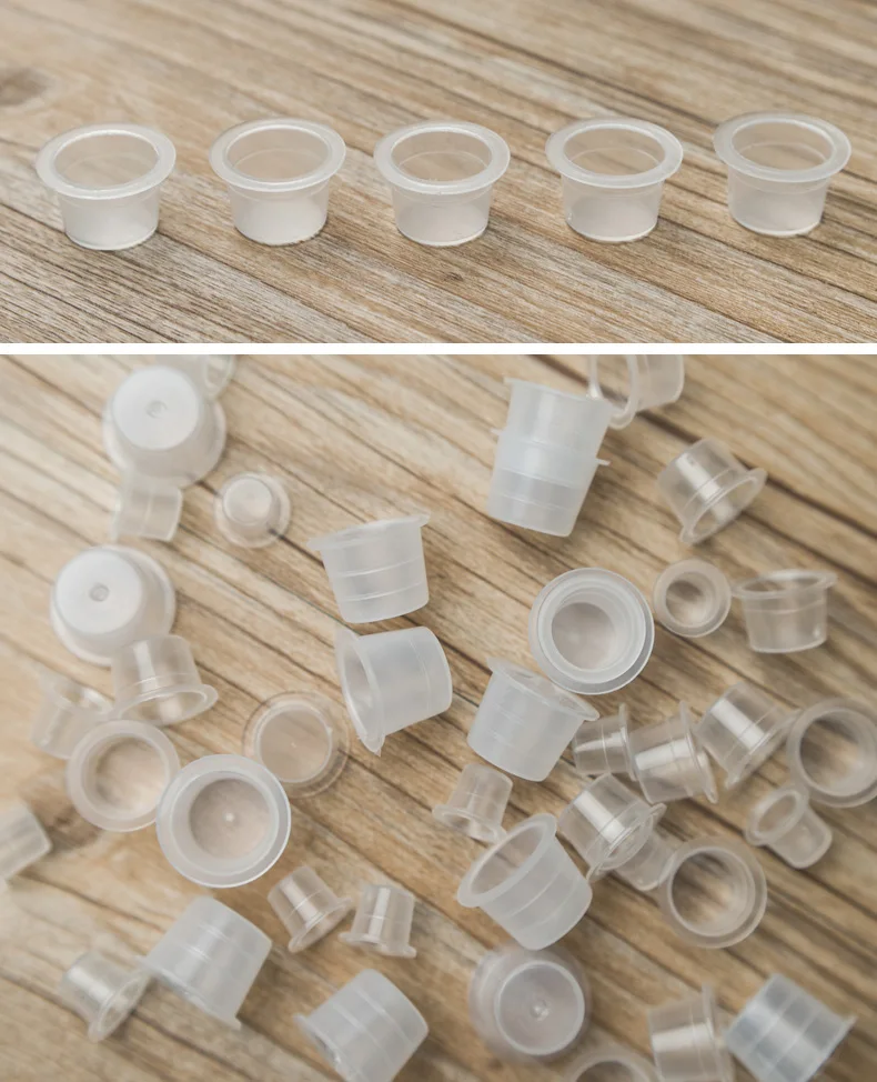 100pc S/M/L Plastic Disposable Microblading Tattoo Ink Cups Permanent Makeup Pigment Clear Holder Container Cap Tattoo Accessory