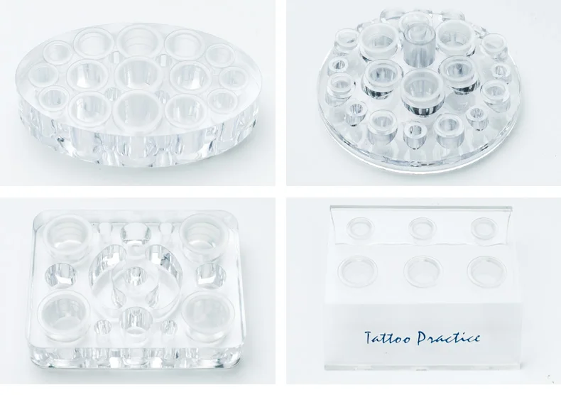 100pc S/M/L Plastic Disposable Microblading Tattoo Ink Cups Permanent Makeup Pigment Clear Holder Container Cap Tattoo Accessory