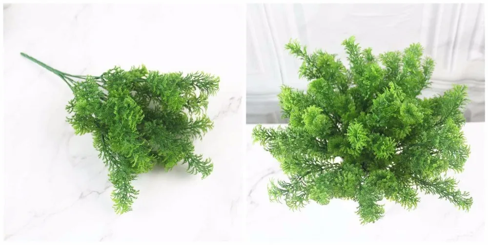 YO CHO Artificial Plastic Plants for Home Garden Decoration Fern Grass Wedding Wall Outdoor Decor Green Leaf Artificial Flowers