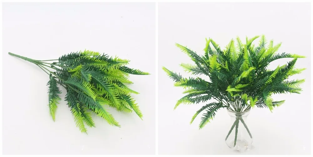 YO CHO Artificial Plastic Plants for Home Garden Decoration Fern Grass Wedding Wall Outdoor Decor Green Leaf Artificial Flowers