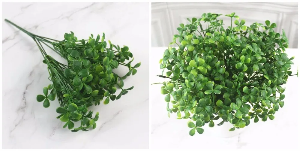 YO CHO Artificial Plastic Plants for Home Garden Decoration Fern Grass Wedding Wall Outdoor Decor Green Leaf Artificial Flowers