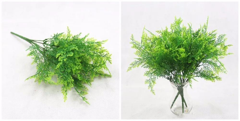 YO CHO Artificial Plastic Plants for Home Garden Decoration Fern Grass Wedding Wall Outdoor Decor Green Leaf Artificial Flowers