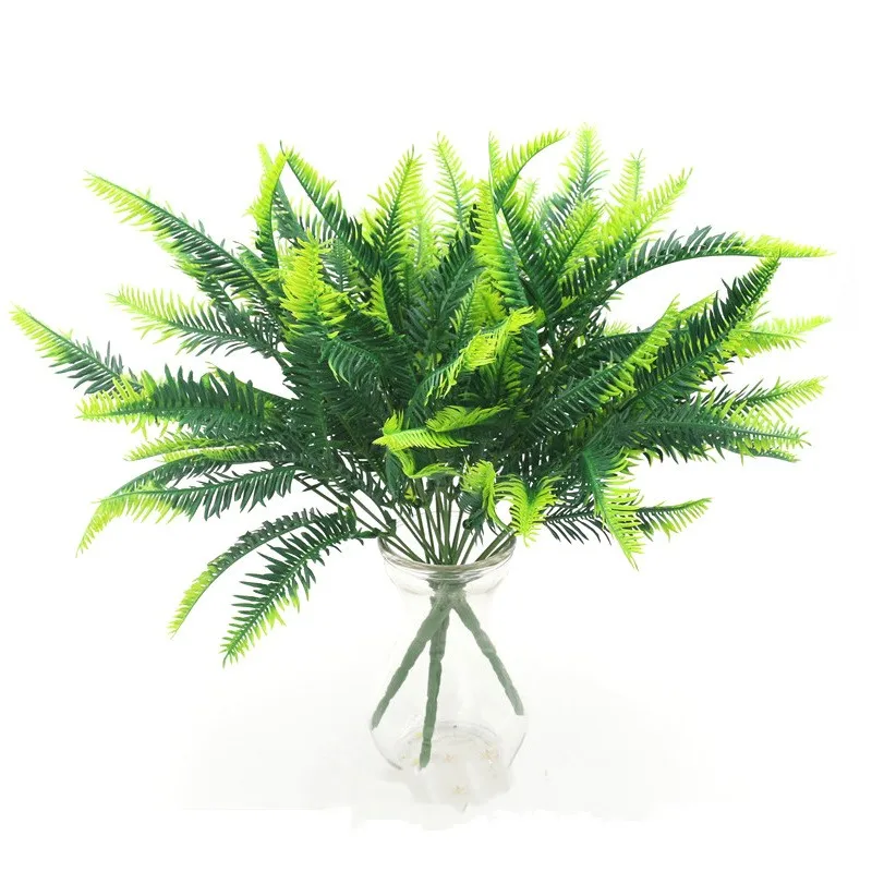 YO CHO Artificial Plastic Plants for Home Garden Decoration Fern Grass Wedding Wall Outdoor Decor Green Leaf Artificial Flowers