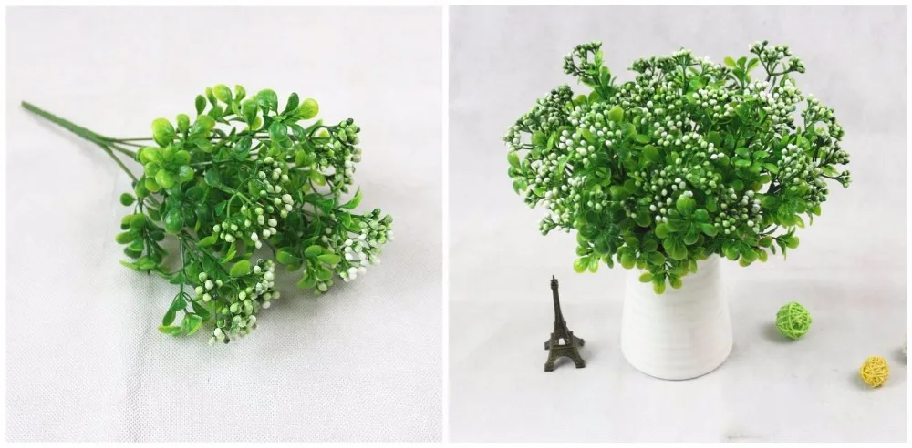 YO CHO Artificial Plastic Plants for Home Garden Decoration Fern Grass Wedding Wall Outdoor Decor Green Leaf Artificial Flowers