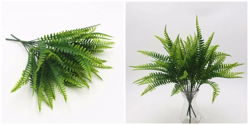 YO CHO Artificial Plastic Plants for Home Garden Decoration Fern Grass Wedding Wall Outdoor Decor Green Leaf Artificial Flowers