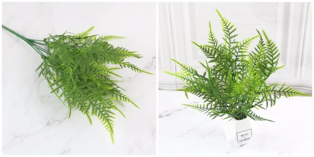 YO CHO Artificial Plastic Plants for Home Garden Decoration Fern Grass Wedding Wall Outdoor Decor Green Leaf Artificial Flowers