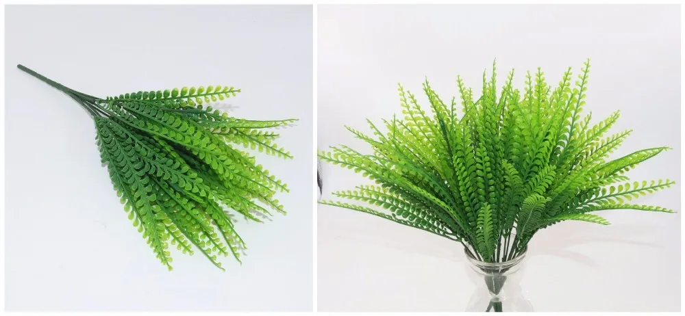 YO CHO Artificial Plastic Plants for Home Garden Decoration Fern Grass Wedding Wall Outdoor Decor Green Leaf Artificial Flowers