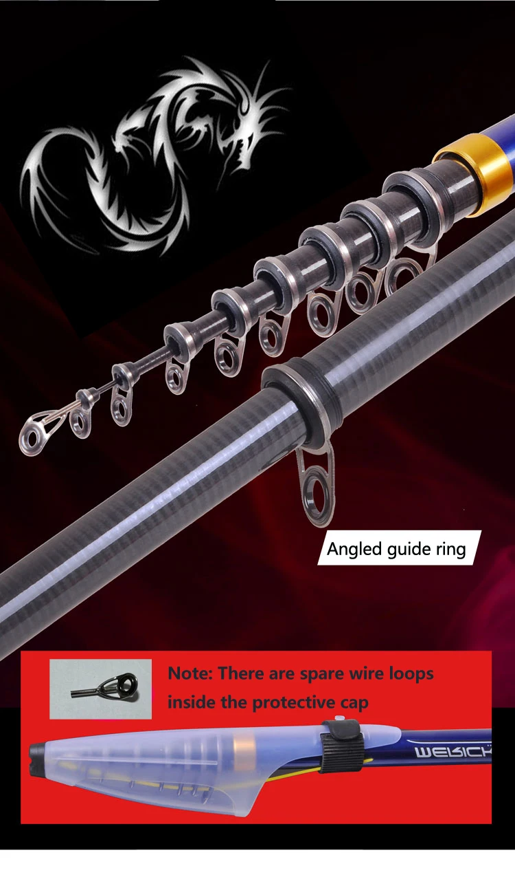 Carbon fiber 3.6M 4.5M 5.4M 6.3M Spinning Fishing Rod M Power Telescopic Rock Fishing Rod Carp Feeder Rod Surf Spinning Rod