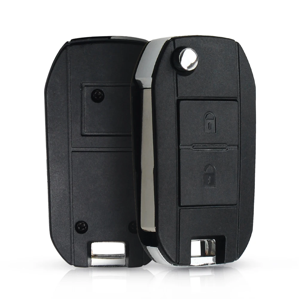 KEYYOU Modified Flip Folding Car Key Shell For Peugeot 307 107 207 407 Citroen C2 C3 Xsara Remote 2 Button Key Case HU83 Blade
