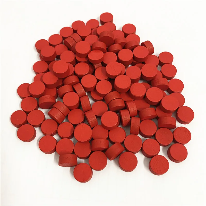 100Pcs Diameter 10*5MM Pawn Wooden Disk Game Pieces Colorful Circle Chips Pawn/Chess For Games Accessories