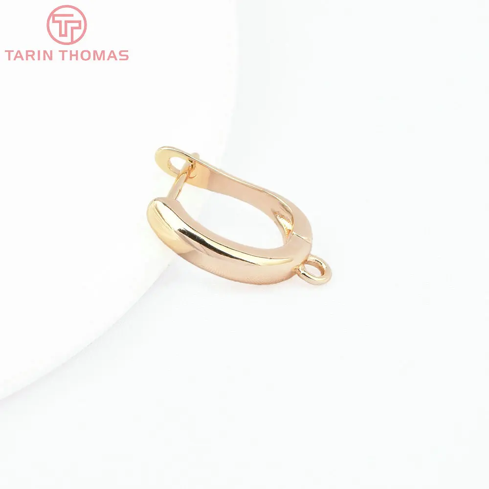 (2258)6PCS 20x12.5MM Hole 2MM 24K Gold Color Brass Stud Pins Earrings Clasps High Quality DIY Jewelry Making Findings