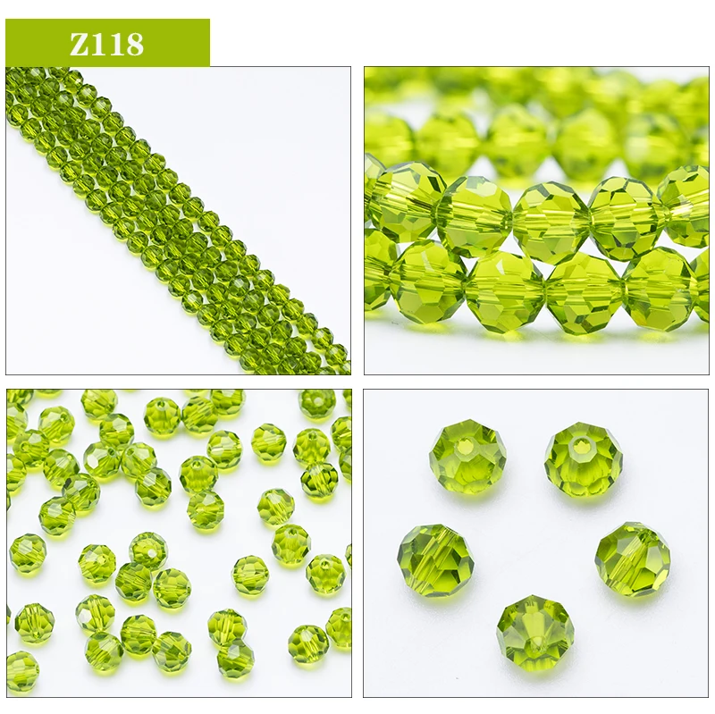 3 4 6 8mm Round Crystal Beads Faceted Transparent Glass Beads Loose Spacer Beads for Jewerly Making Needlework Bracelet Necklace
