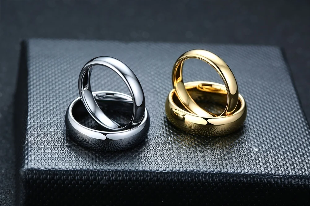 Vnox Anti Scratch Tungsten Wedding Rings for Women Men Simple Classic Wedding Bands for Couples Basic Jewelry