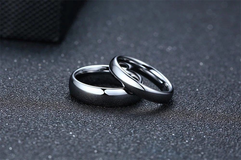 Vnox Anti Scratch Tungsten Wedding Rings for Women Men Simple Classic Wedding Bands for Couples Basic Jewelry
