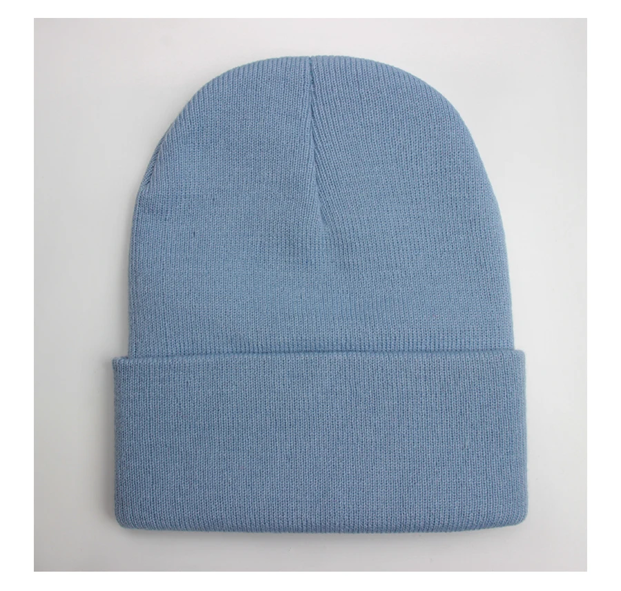 Solid Unisex Beanie Autumn Winter Wool Blends Soft Warm Knitted Cap Men Women SkullCap Hats Gorro Ski Caps 24 Colors Beanies