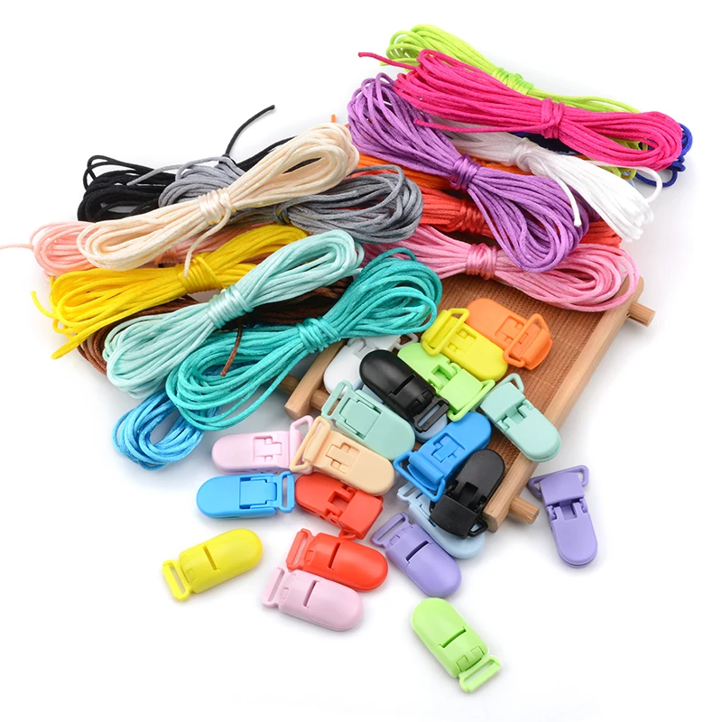LOFCA Colorful Nylon Cord Baby Teether Pacifier Clip Accessories DIY For Teething Necklace Jewelry Pendant Making