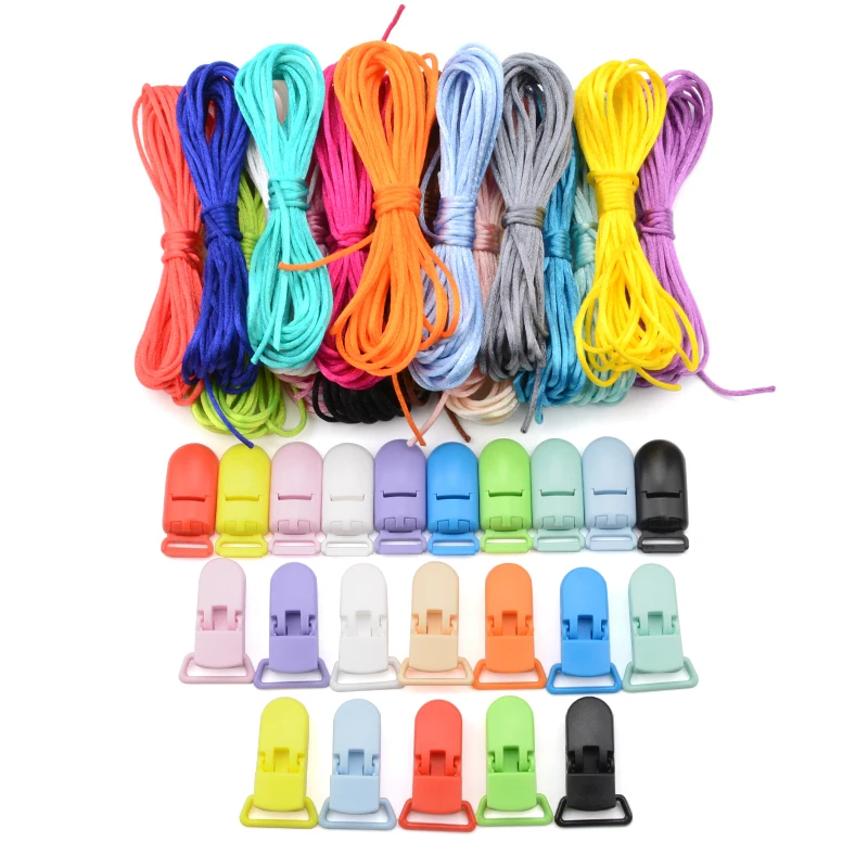 LOFCA Colorful Nylon Cord Baby Teether Pacifier Clip Accessories DIY For Teething Necklace Jewelry Pendant Making