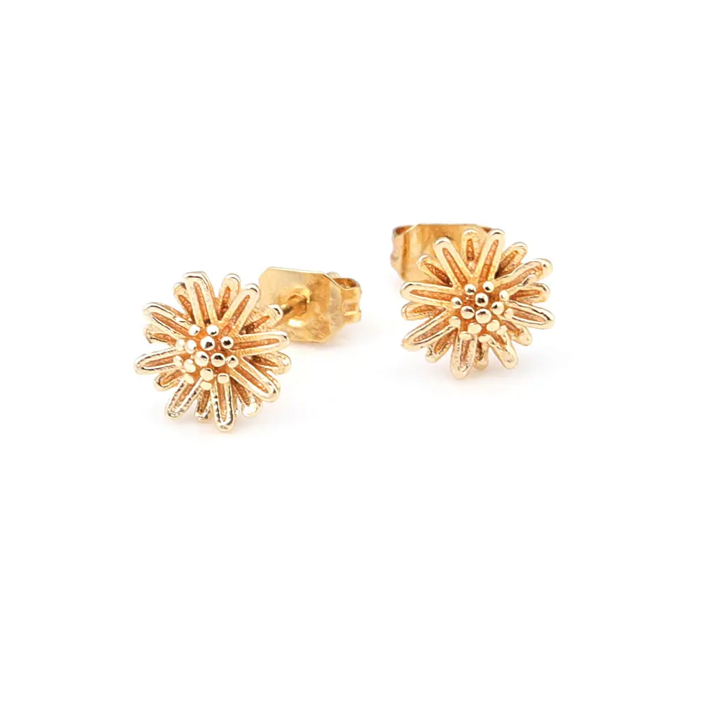 18K Gold Color Brass 3D Special Flower Branchs Stud Earrings Pins Jewelry Earrings Making Supplies Diy Findings Accessories