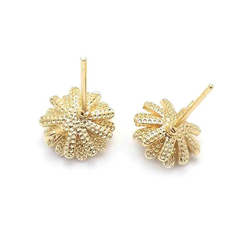18K Gold Color Brass 3D Special Flower Branchs Stud Earrings Pins Jewelry Earrings Making Supplies Diy Findings Accessories