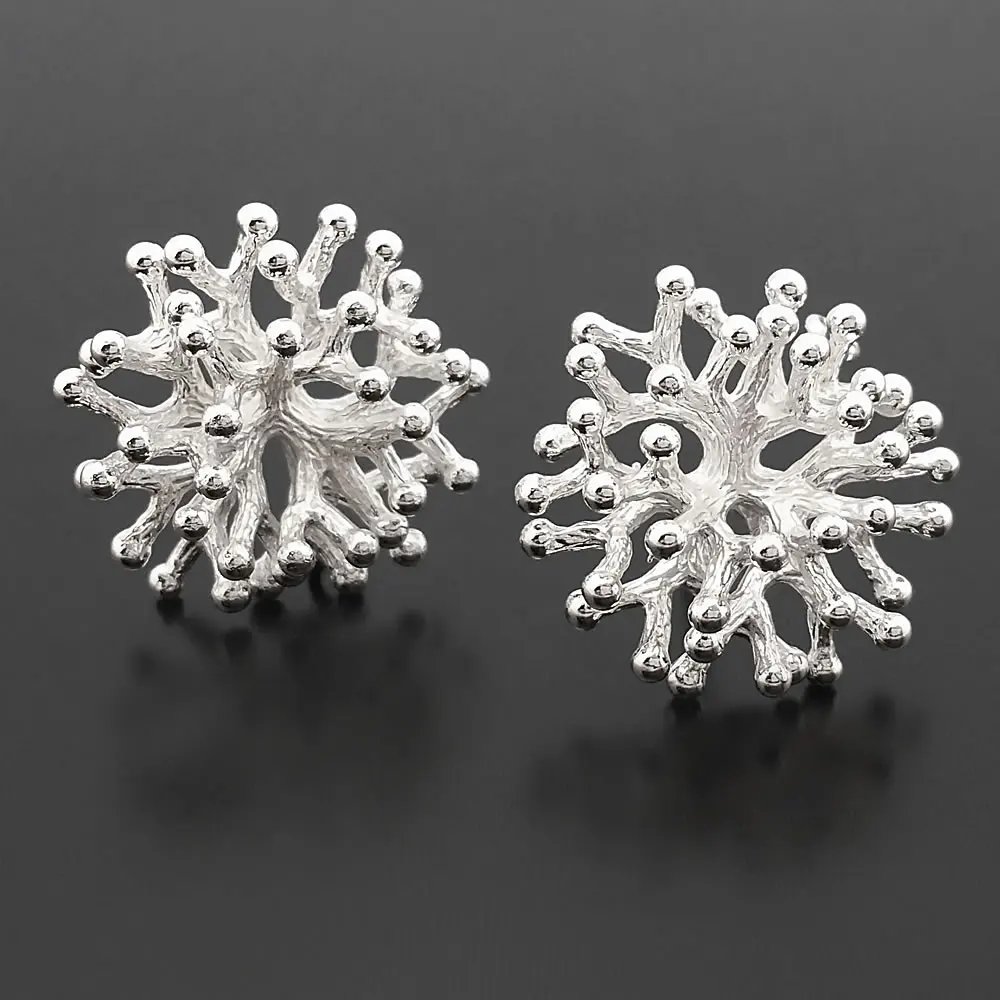 18K Gold Color Brass 3D Special Flower Branchs Stud Earrings Pins Jewelry Earrings Making Supplies Diy Findings Accessories