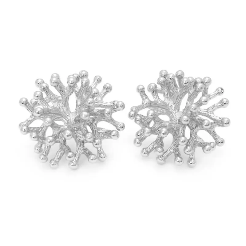 18K Gold Color Brass 3D Special Flower Branchs Stud Earrings Pins Jewelry Earrings Making Supplies Diy Findings Accessories