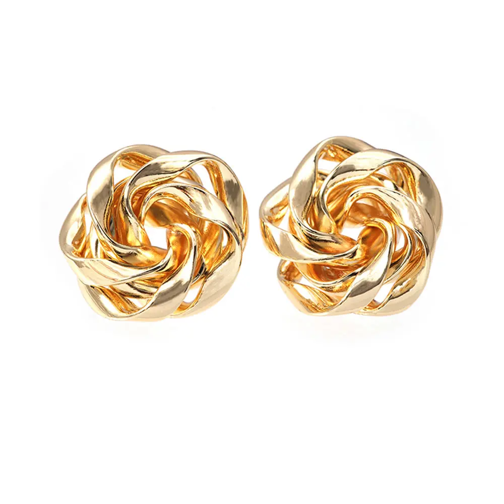 18K Gold Color Brass 3D Special Flower Branchs Stud Earrings Pins Jewelry Earrings Making Supplies Diy Findings Accessories