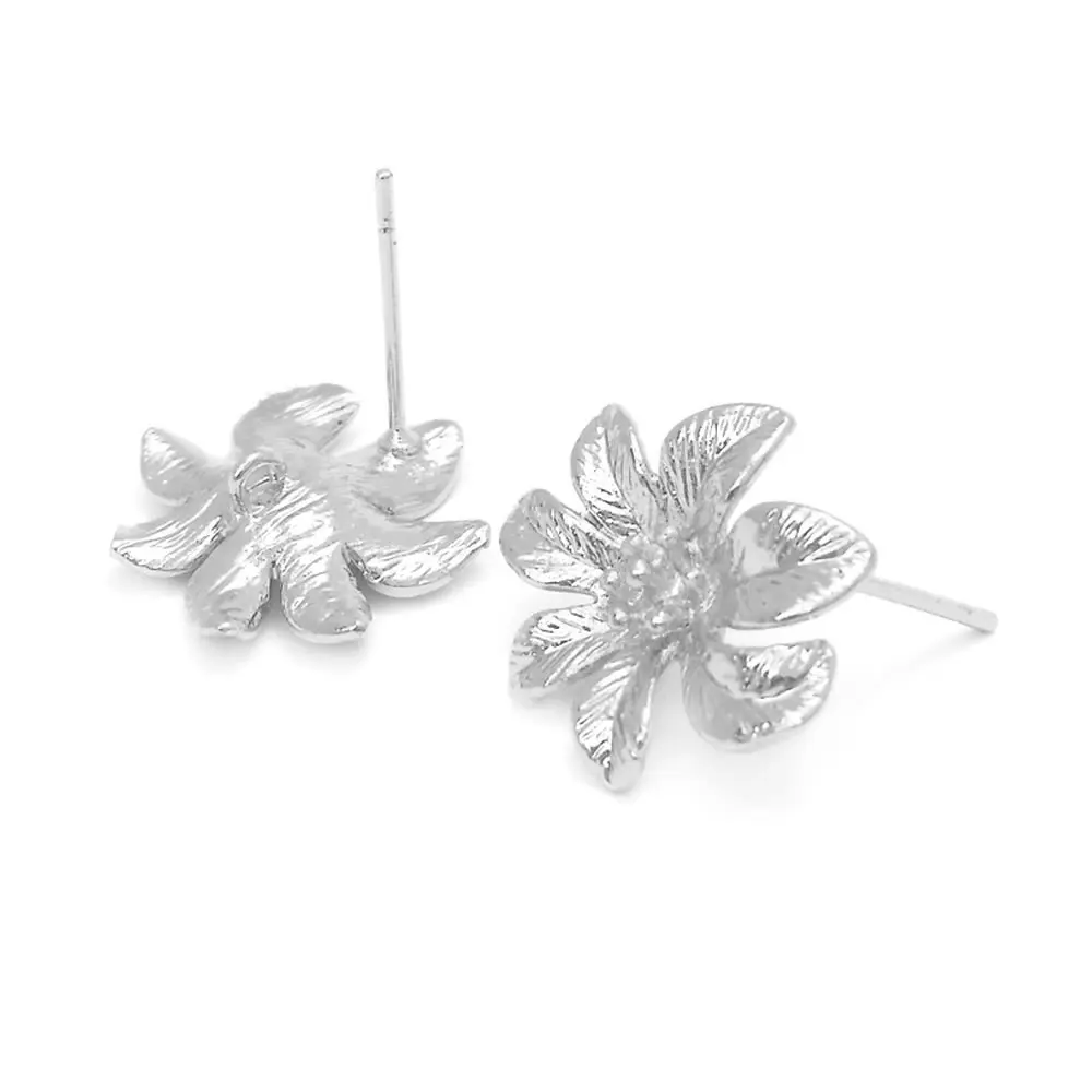 18K Gold Color Brass 3D Special Flower Branchs Stud Earrings Pins Jewelry Earrings Making Supplies Diy Findings Accessories