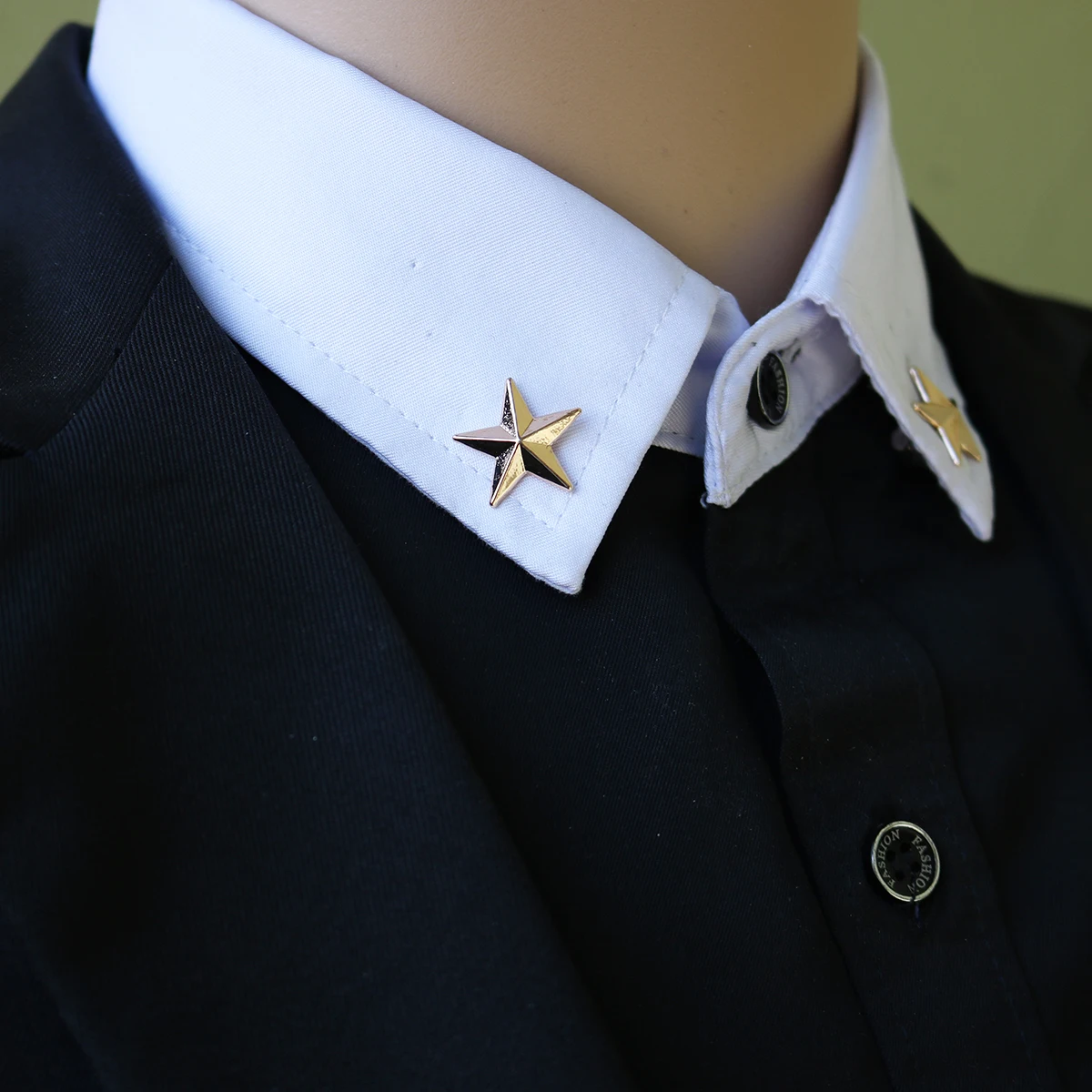 Little Star Brooch Badge Men's and Women's Blouses Five Pointed Metal Lapel Pin Stars Shirt Collar Pins and Brooches Accessories
