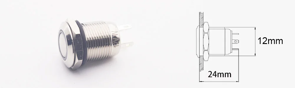 Electric Waterproof Power 12v Led Light Momentary Push Button Switch 8/10/12/16/19/22 Mm Pressure Switches 220v 24v 3v Keyboard