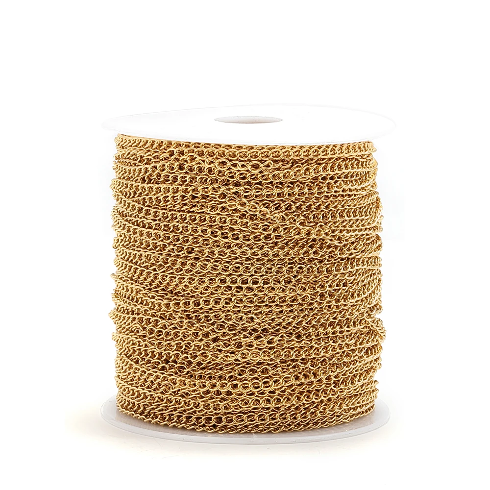 10meters/roll Stainless Steel Chains 2/3/5mm Gold Necklace Chains For Bracelet Extension Chain DIY Jewelry Components No Fade