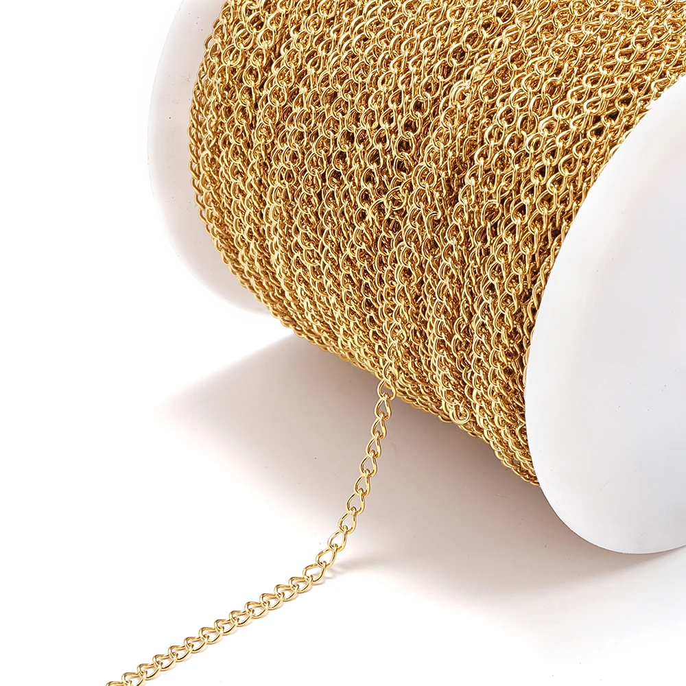 10meters/roll Stainless Steel Chains 2/3/5mm Gold Necklace Chains For Bracelet Extension Chain DIY Jewelry Components No Fade