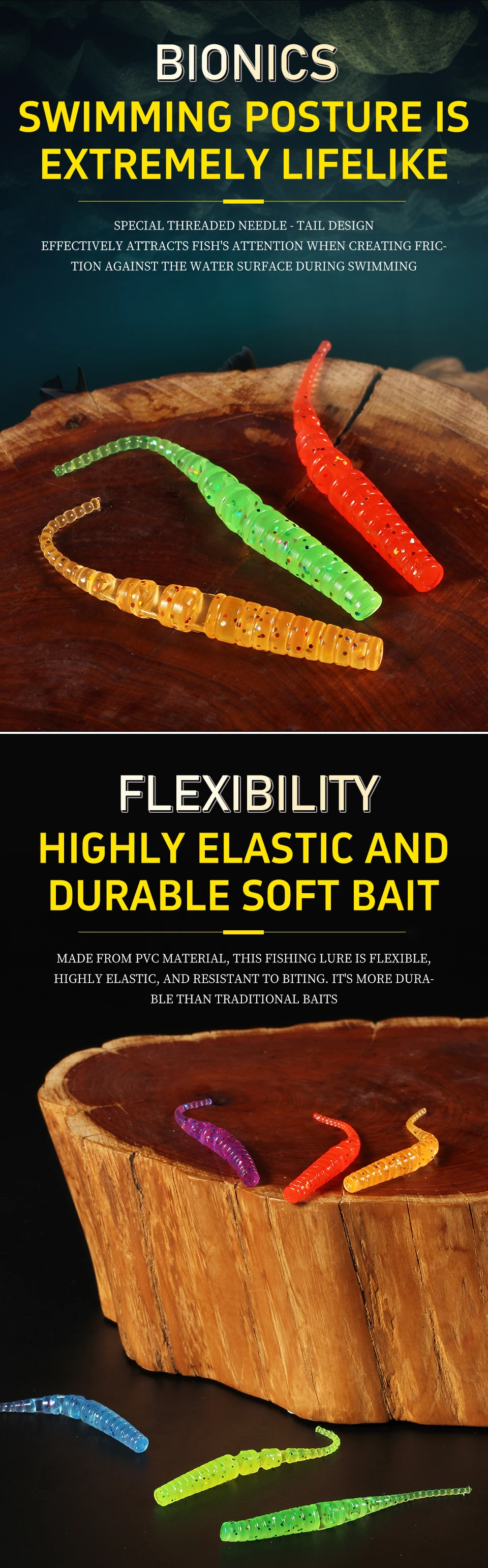 2018 Supercontinent Fishing Soft Worm Lures Ice Fishing Bait Soft Polaris Sinking Lure Pesca Cheap Fishing Tackle